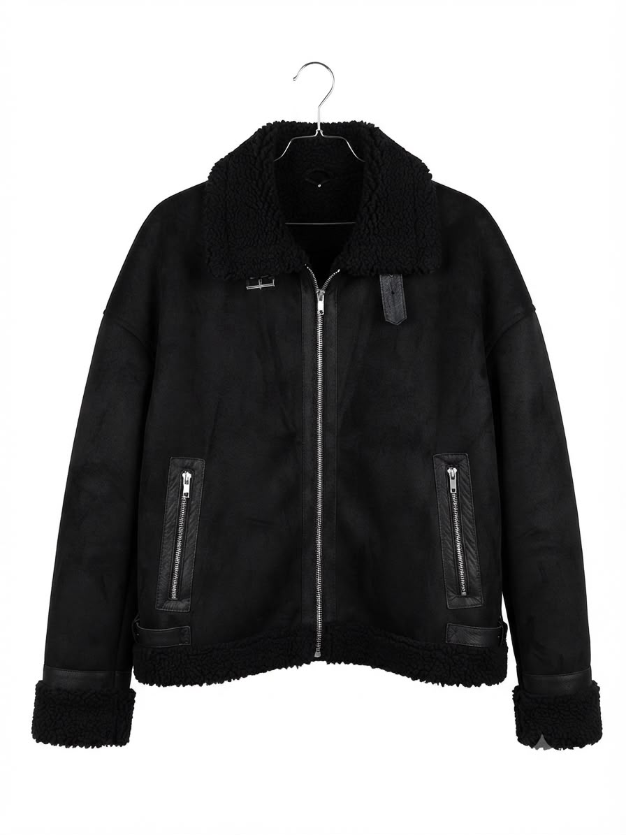 USHUAIA — Campera aviador de piel con cuello y puños de corderito | Leathersophy Campera aviador de piel con cuello y puños de corderito — modelo USHUAIA de Leathersophy — vista 2